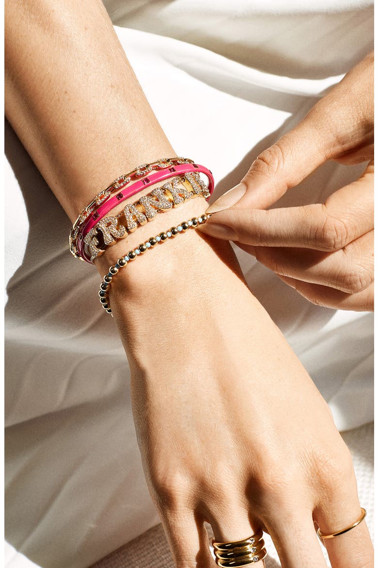 Retro Custom Slider Bracelet, Alternate, color, GOLD