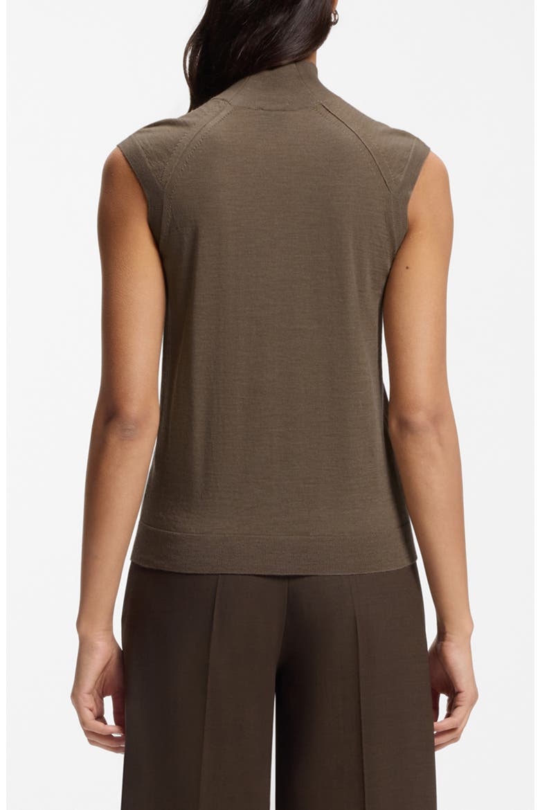 Fipini Virgin Wool Mock Neck Top, Alternate, color, WALNUT