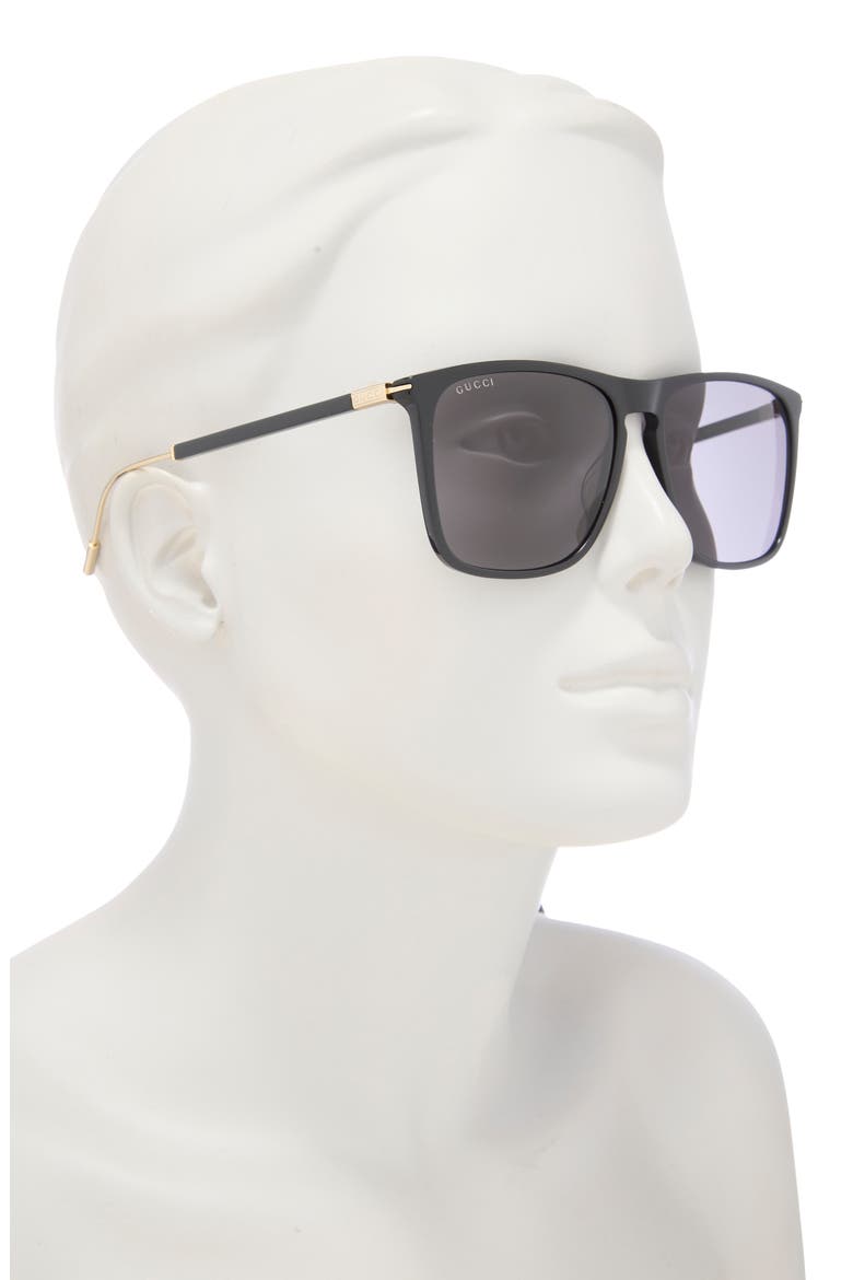 53mm Solstice Novelty Square Sunglasses, Alternate, color, BLACK GOLD GREY