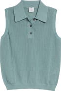 Eleventy Sleeveless Open Stitch Polo