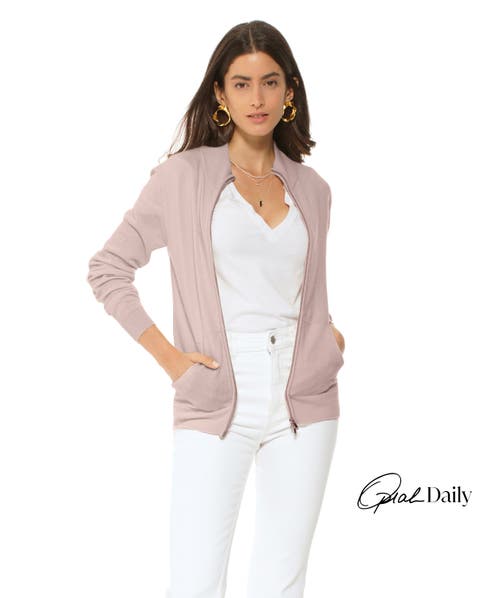 Pure Cashmere Double Slider Slider Zip Cardigan