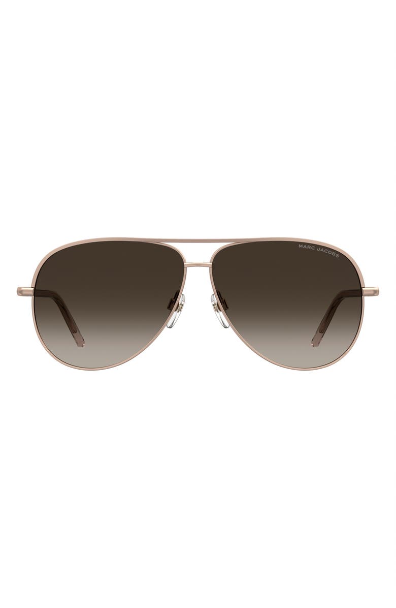Marc Jacobs 61mm Gradient Pilot Sunglasses, Main, color, Gold Copper/ Brown Sf