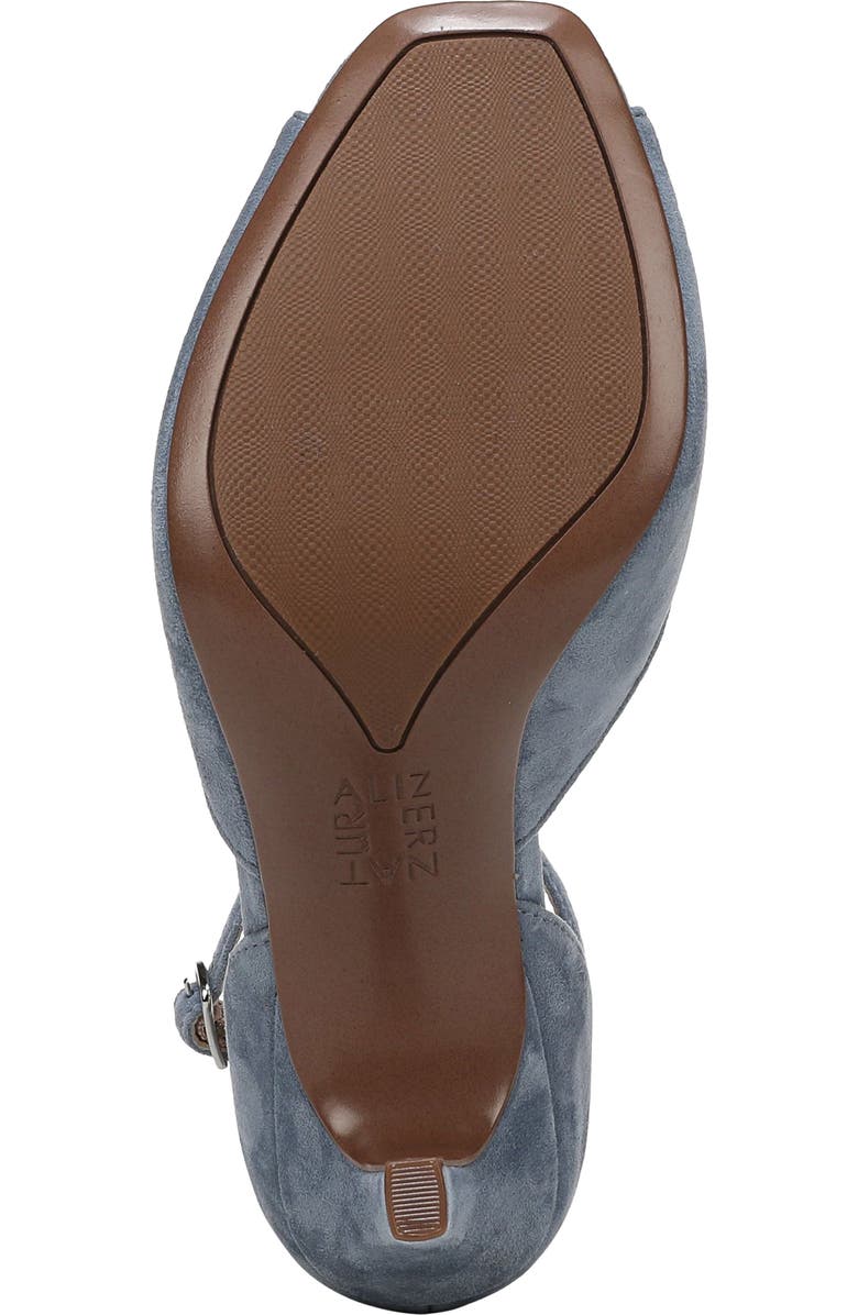 Naturalizer Asha Ankle Strap Peep Toe Pump, Alternate, color, Blue Ash Suede