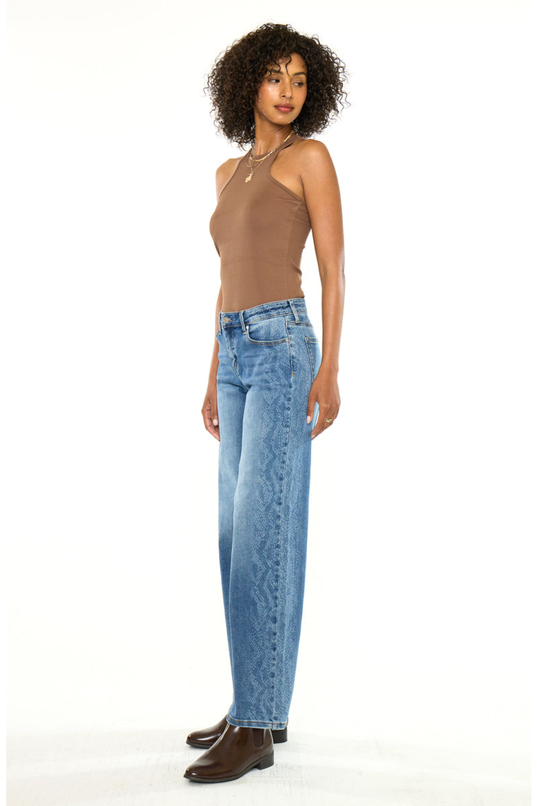 Angelique Mid Rise Wide Flare Jeans, Alternate, color, Medium Wash