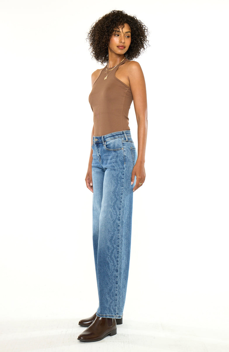 KanCan Angelique Mid Rise Wide Flare Jeans, Alternate, color, Medium Wash