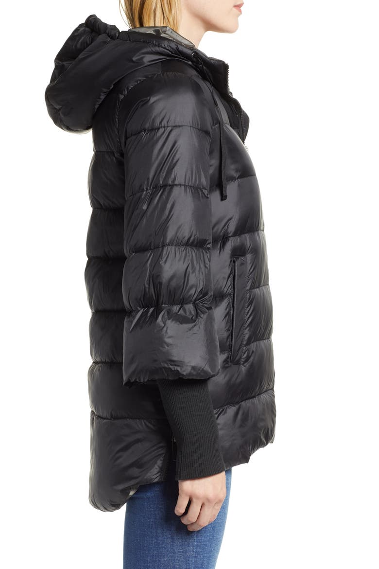 Hooded Puffer Jacket, Alternate, color, BLACK