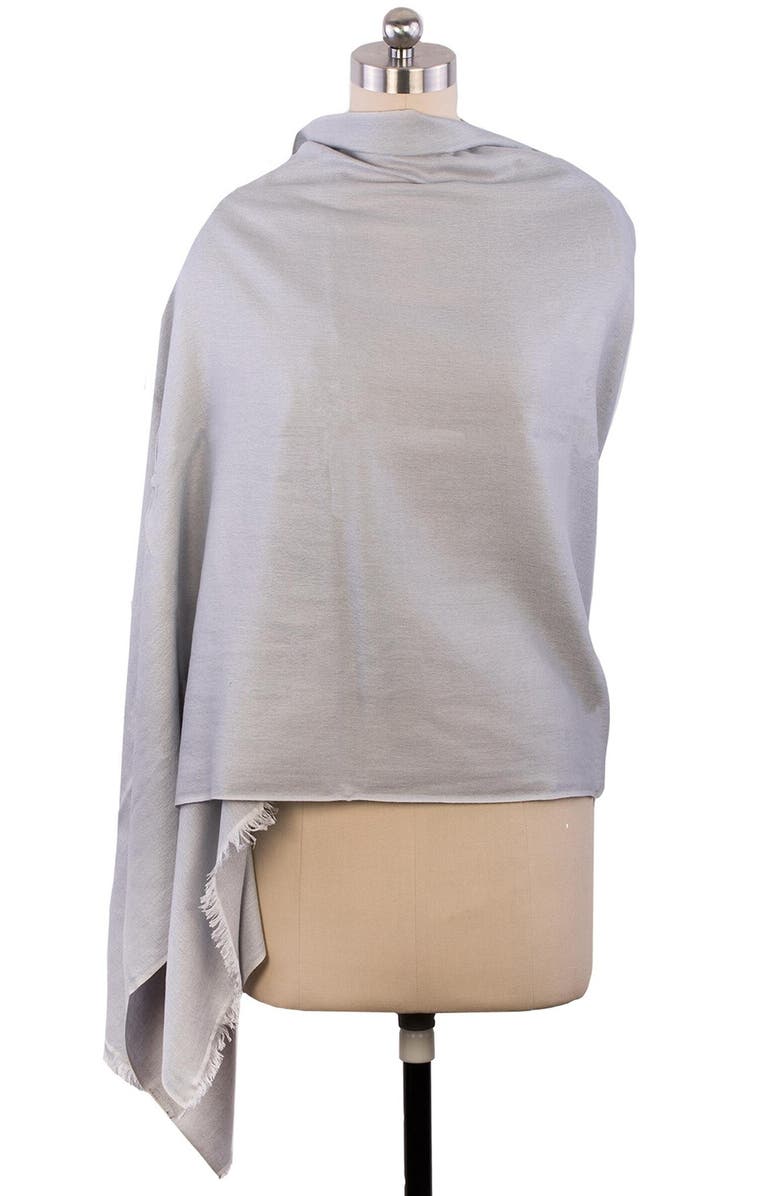 SAACHI Cashmere Silk Eyelash Fringe Scarf, Alternate, color, Warm Grey