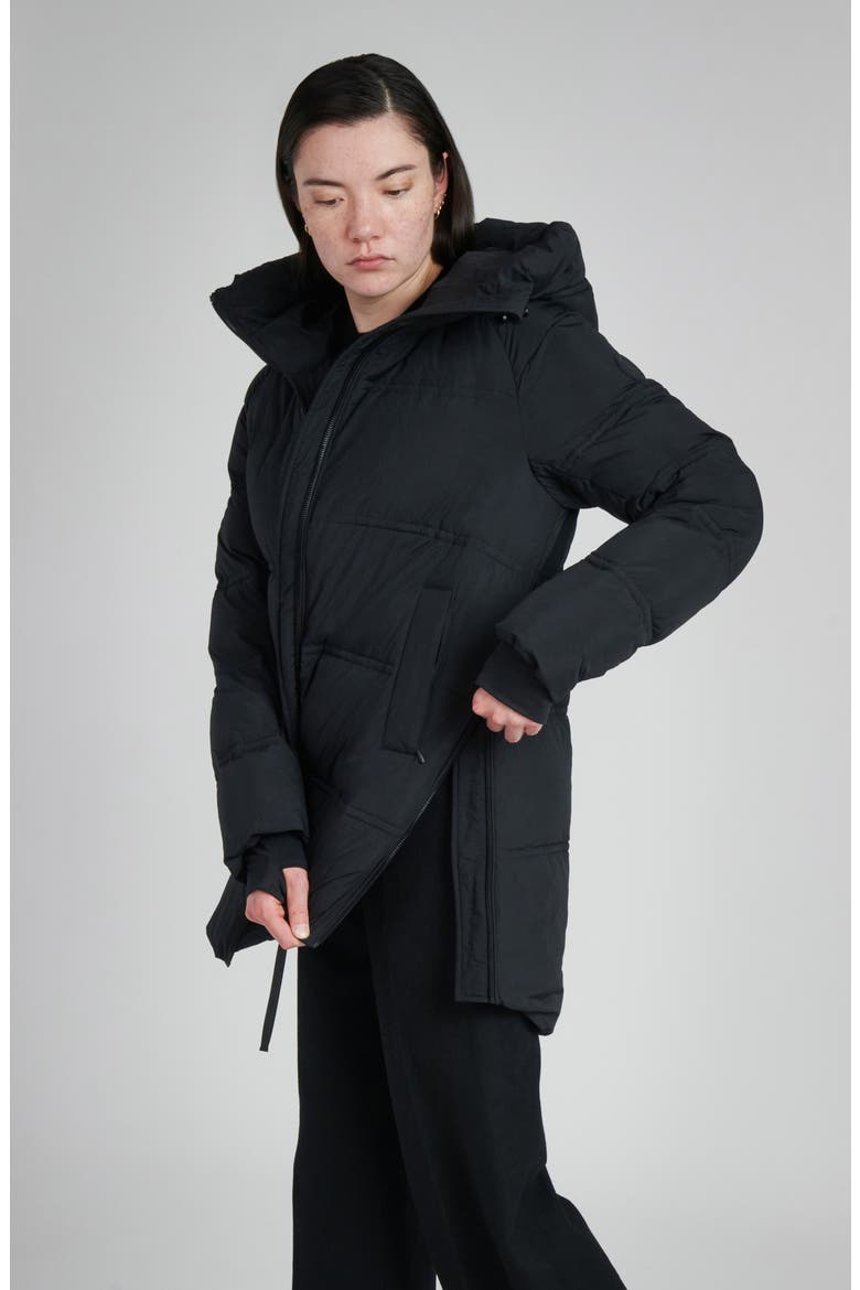 Orva Water Resistant Hooded Down Puffer Jacket, Alternate, color, BLACK