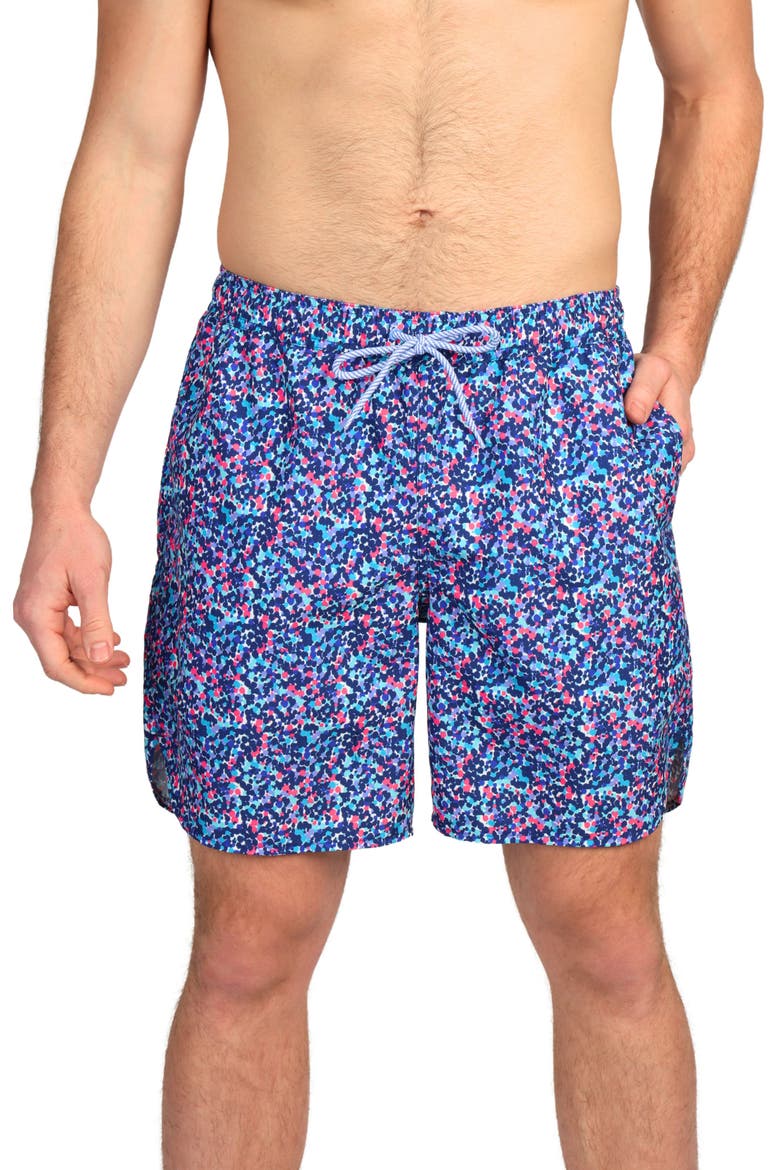 Paint Dot Print Swim Trunks, Main, color, NAVY