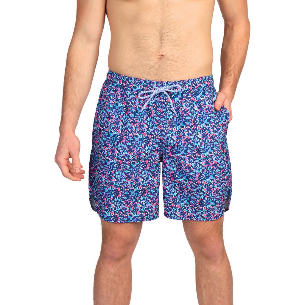 Tailorbyrd Paint Dot Print Swim Trunks In Navy