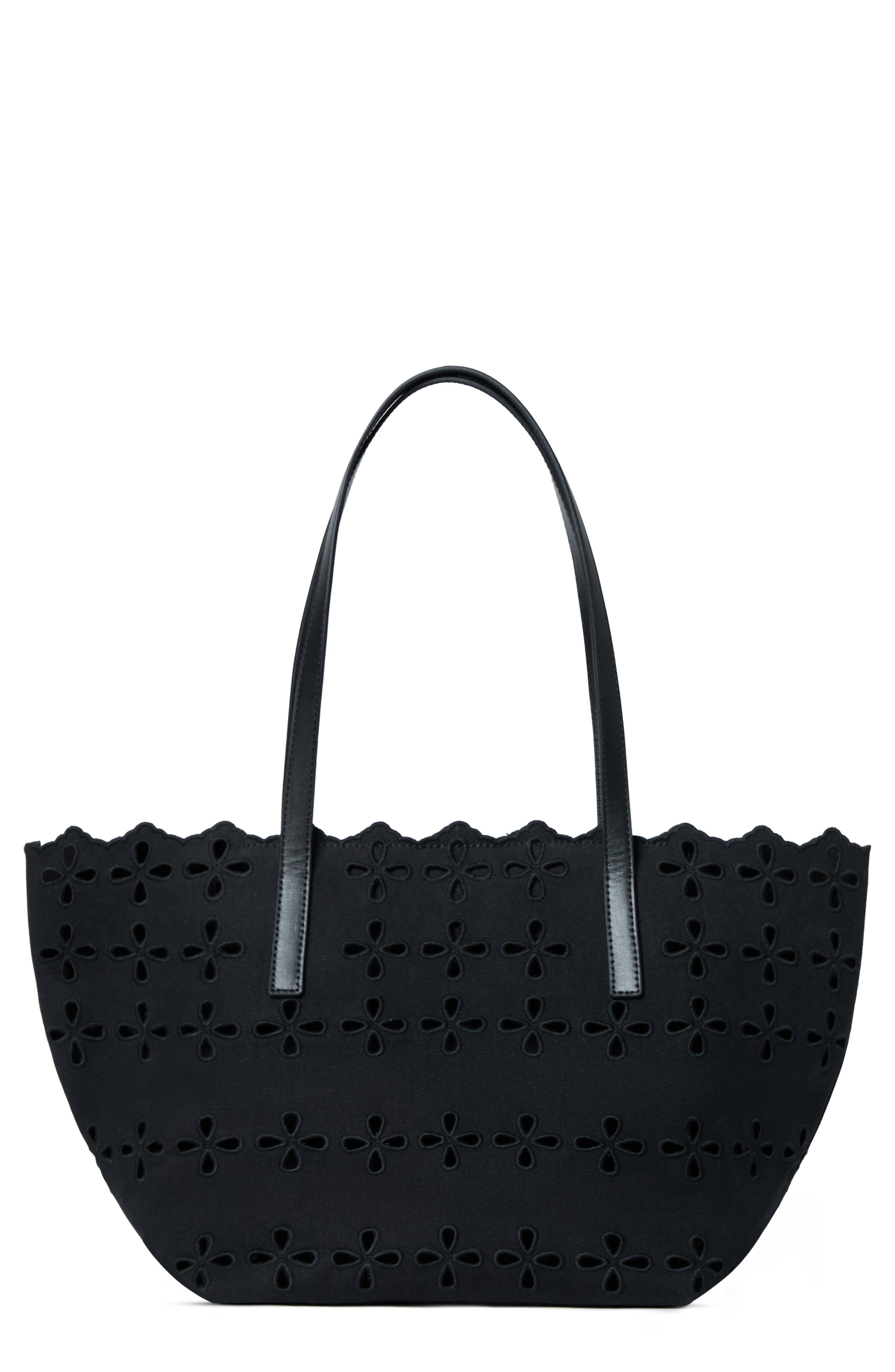 Loeffler Randall Easton Eyelet Tote Bag, Main, color, Black