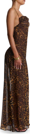 Strappy Open Back Chiffon Maxi Dress