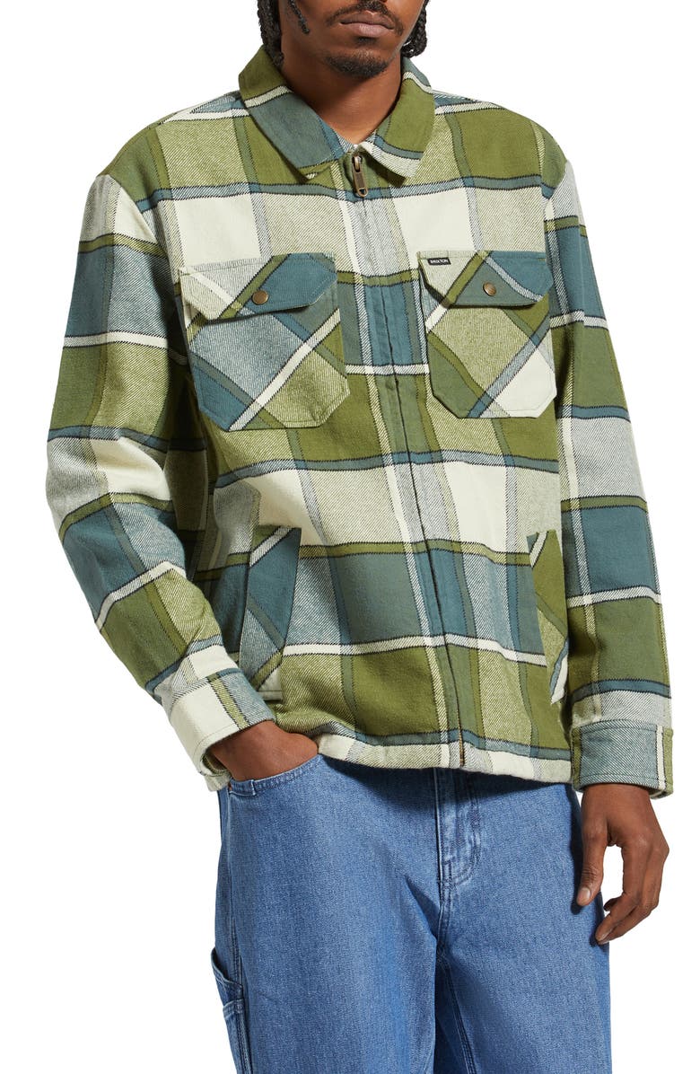 Brixton Motor Plaid Cotton Corduroy Zip Jacket, Main, color,