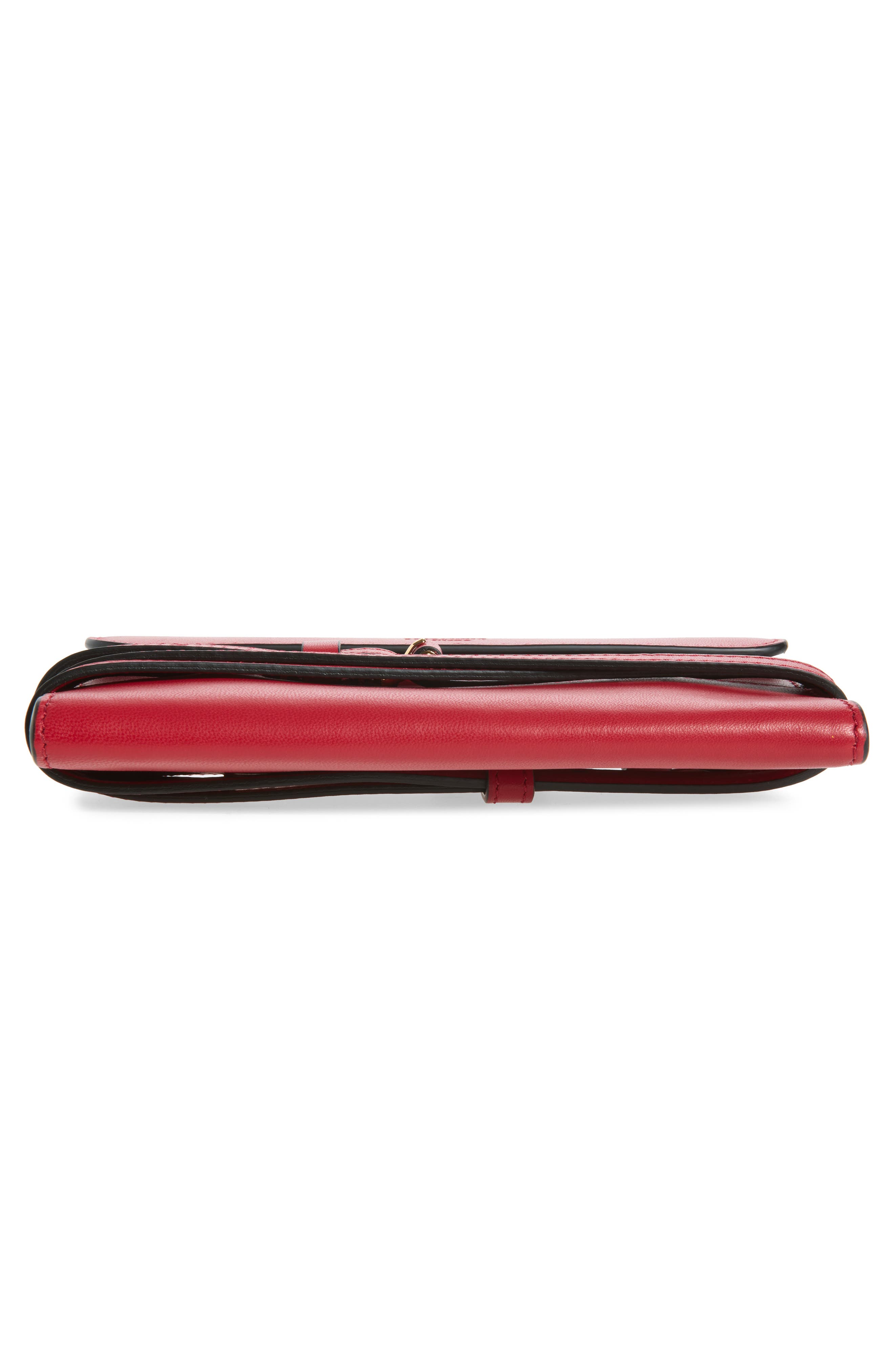 Soft Leather Wallet on a Chain, Alternate, color, RED