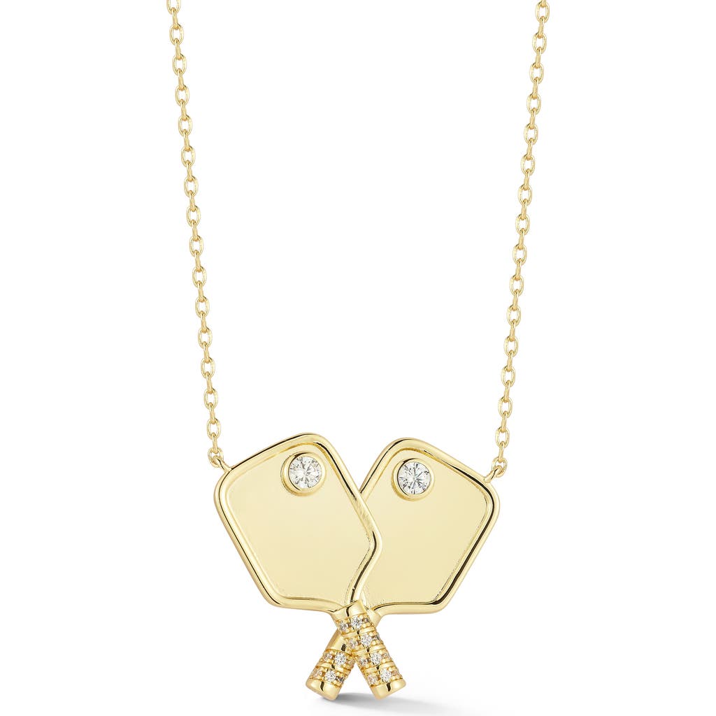 Sphera Milano Pickleball Pendant Necklace In Gold