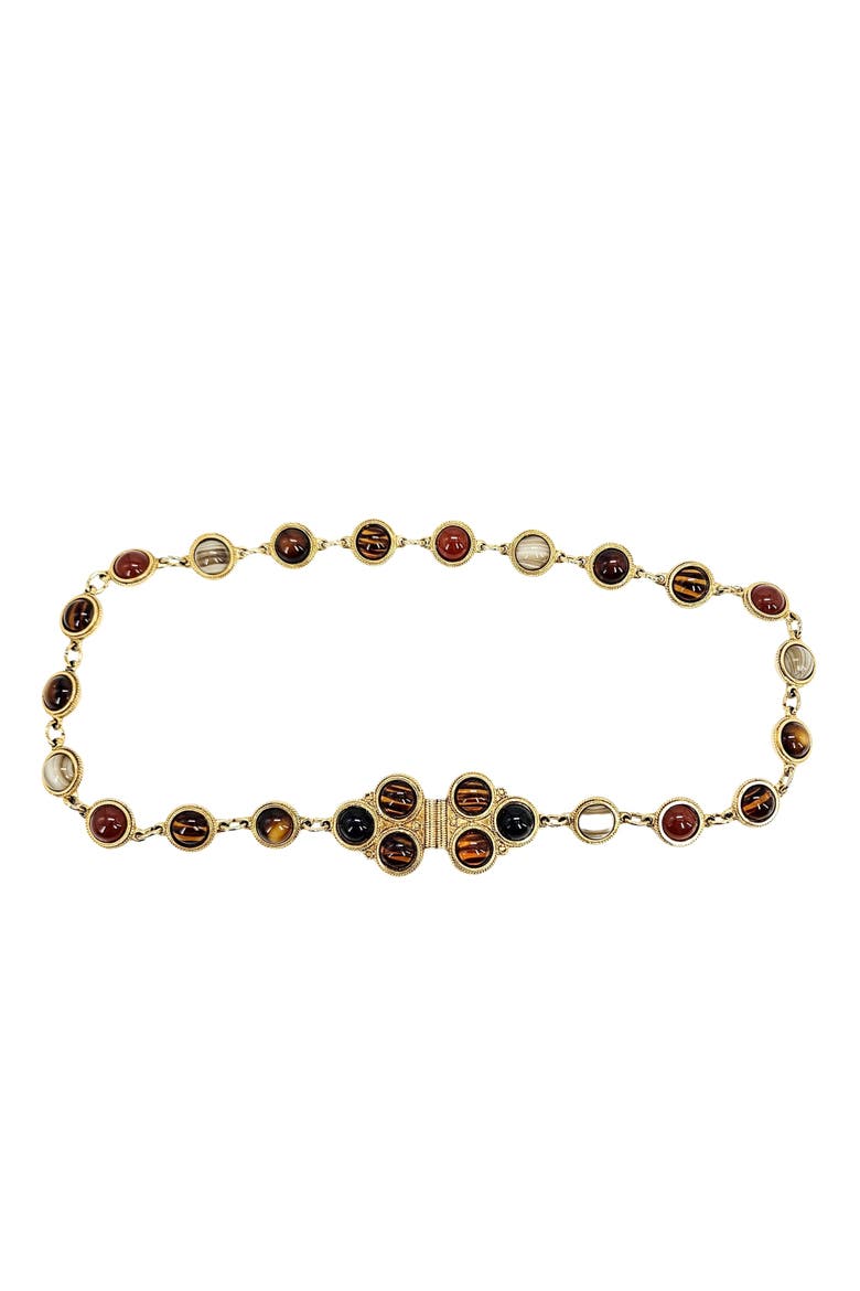 Vintage 1970 Cabochon Chain Belt, Main, color, Gold
