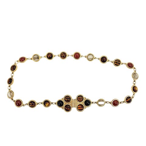 Vintage 1970 Cabochon Chain Belt