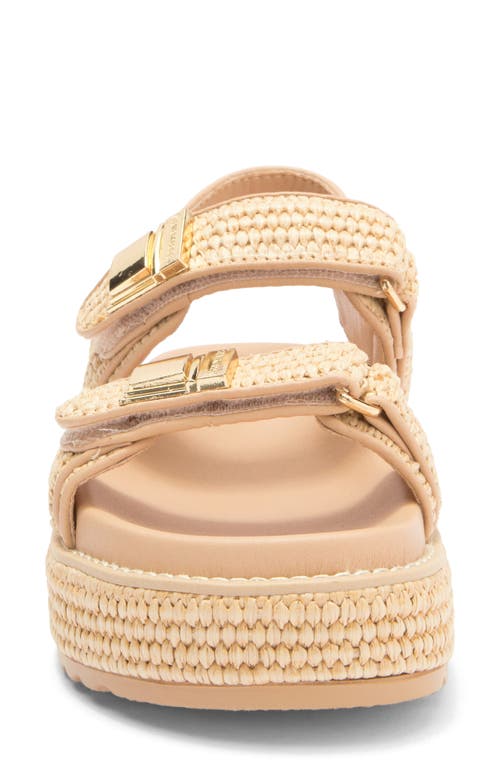 Steve Madden Bowie Platform Slingback Sandal In Natural Raffia
