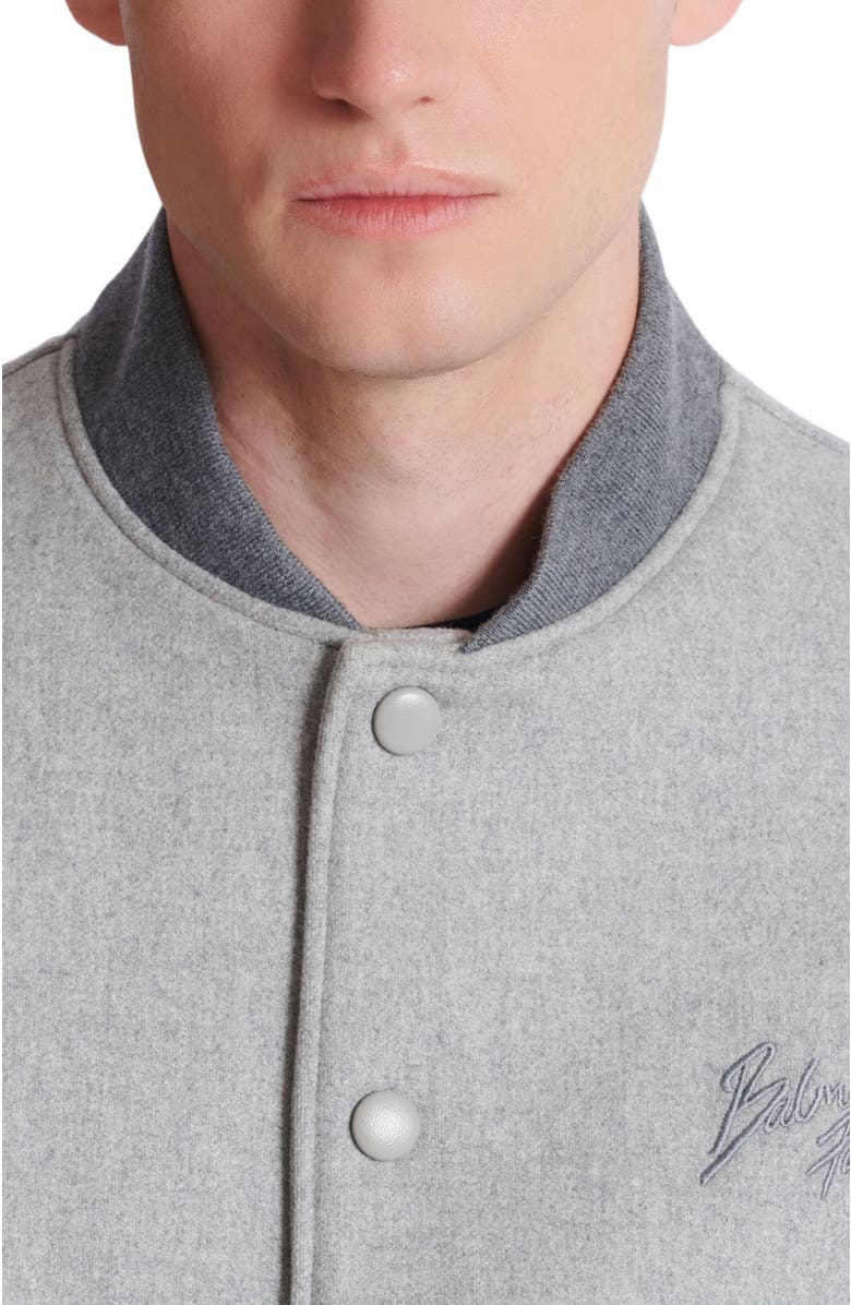 Balmain Embroidered jersey cap, Alternate, color, Grey