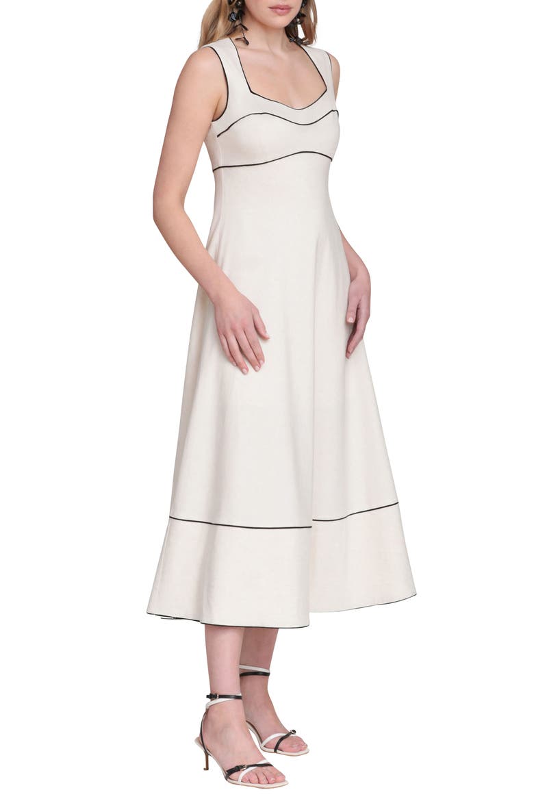 Contrast Pipe Midi Dress, Alternate, color, CREAM