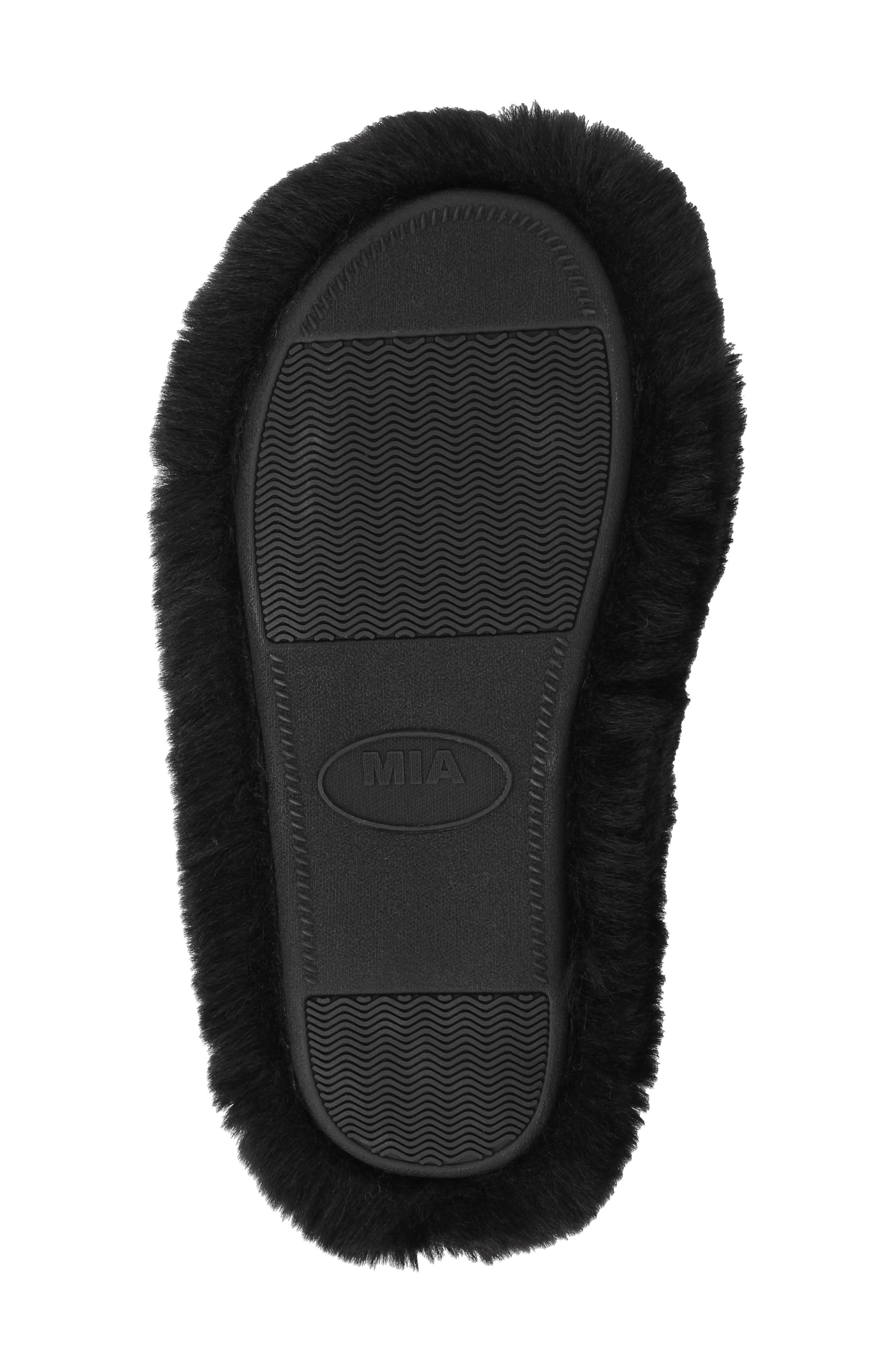 MIA Sled Faux Fur Slipper, Alternate, color, Black