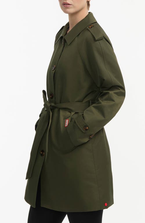 Hunter Stacy Water Resistant Gabardine Trench Coat In Green