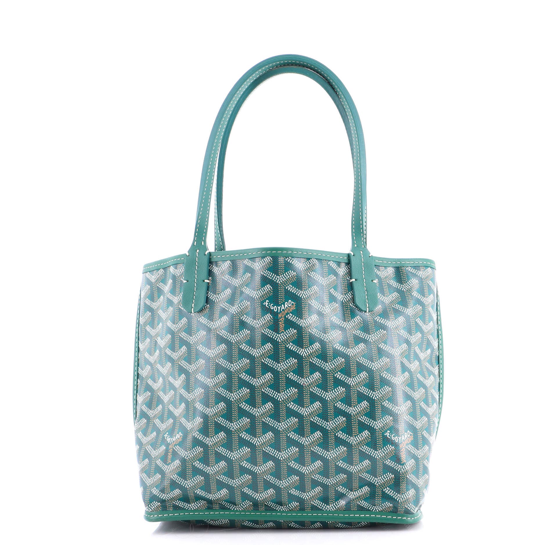 Pre-Owned Goyard Anjou Reversible Tote Coated Canvas Mini, Alternate, color, Green