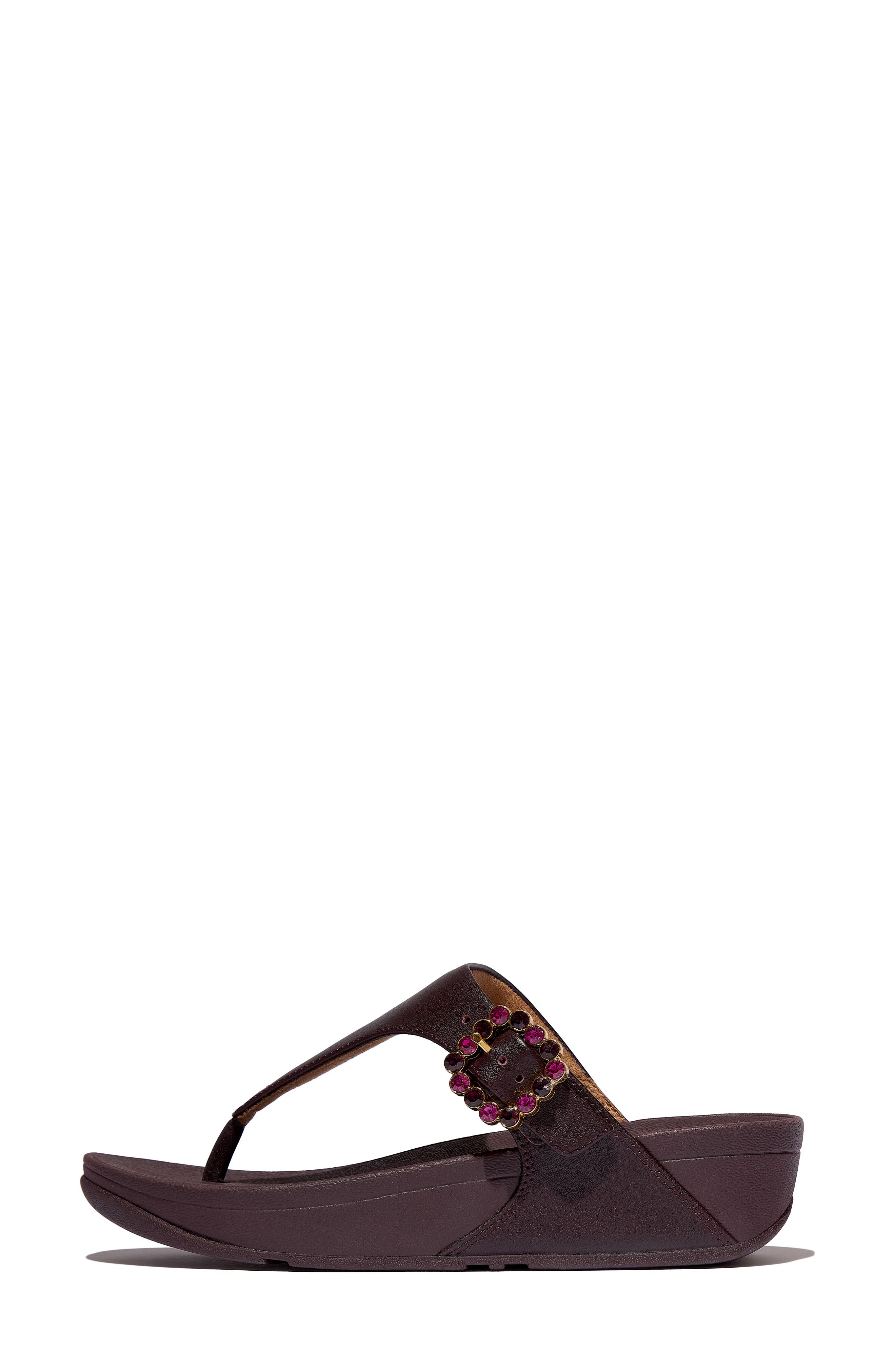 FitFlop Lulu Crystal Buckle Sandal, Alternate, color, Plumberry