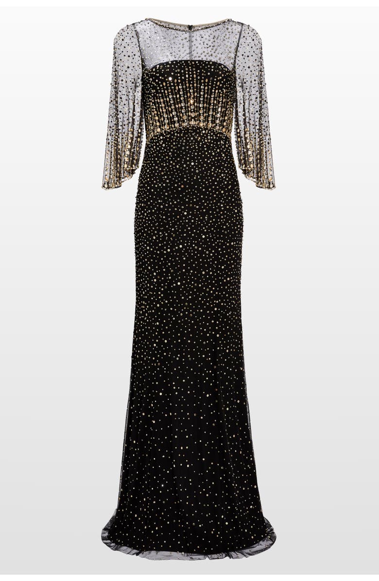 Jenny Packham Kiya Maxi Dress, Main, color, Liquorice