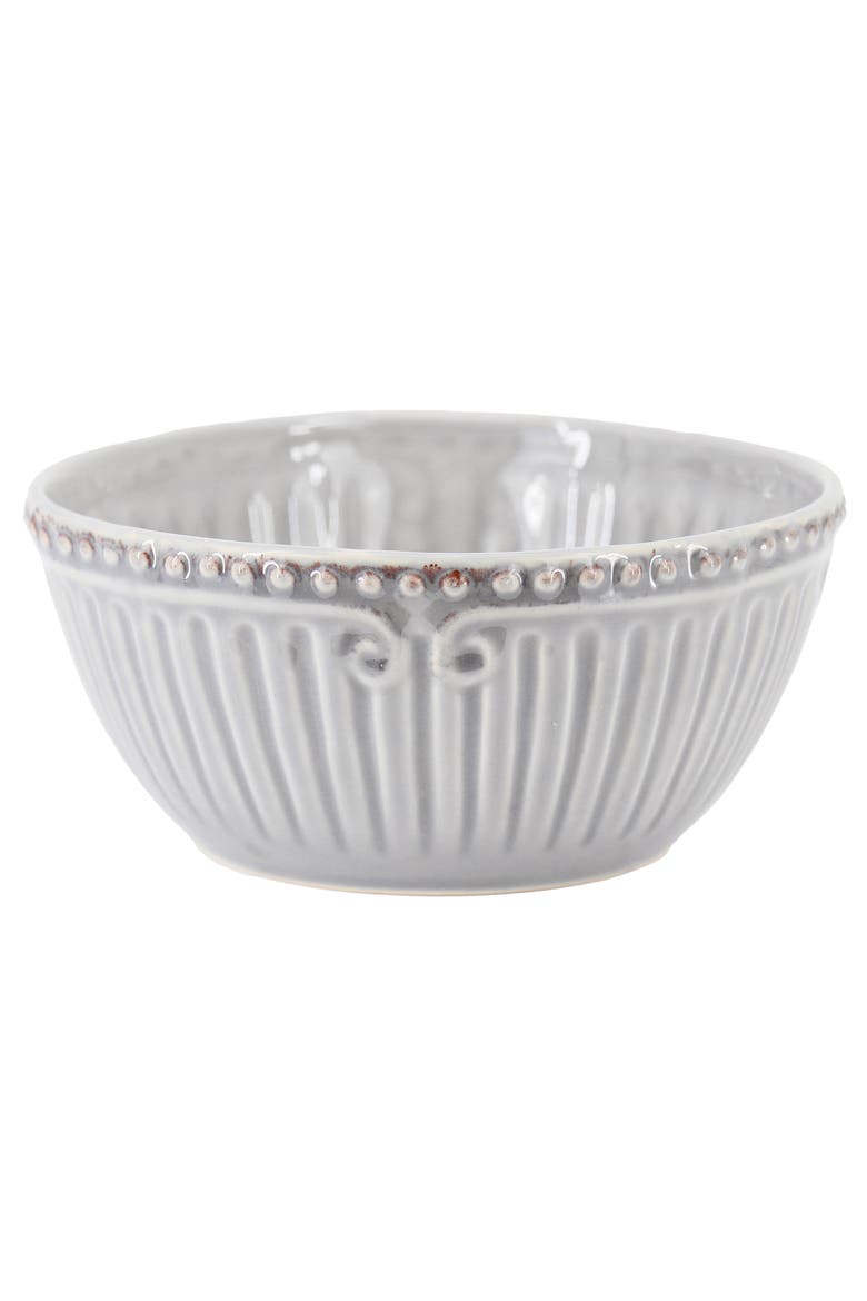 Capri 6 piece 6in Stoneware Embossed Cereal Bowl Set, Alternate, color, Grey