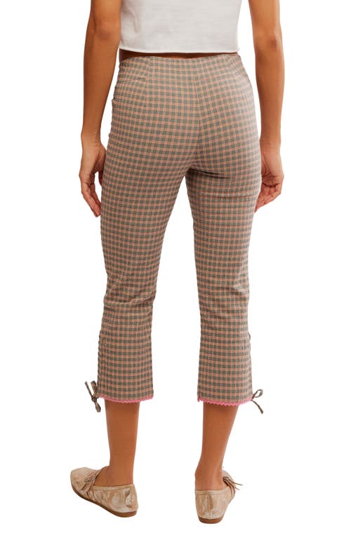 Free People Feeling Flirty Slim Capri Pants In Grey Combo