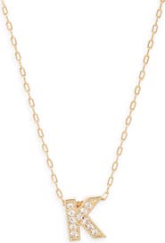 Nordstrom Pavé Cubic Zirconia Initial Necklace