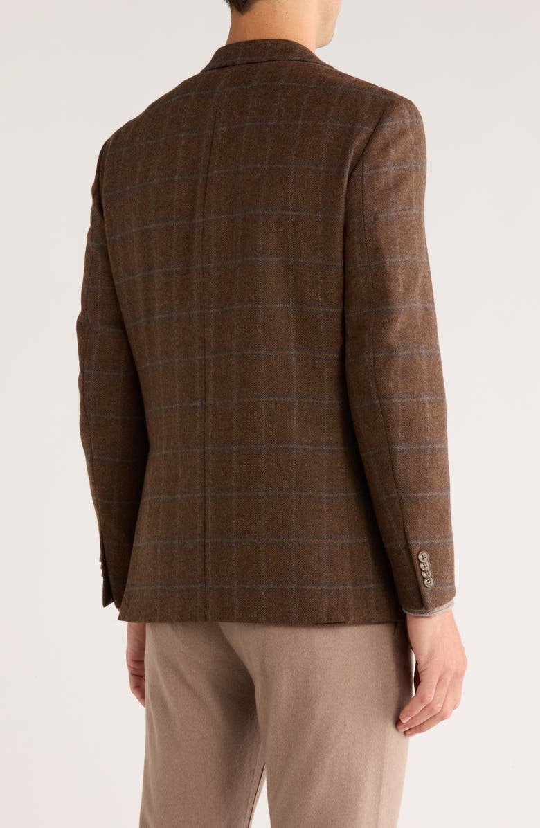Tommy Hilfiger Brown Plaid Wool Sport Coat, Alternate, color, Brown/ Blue
