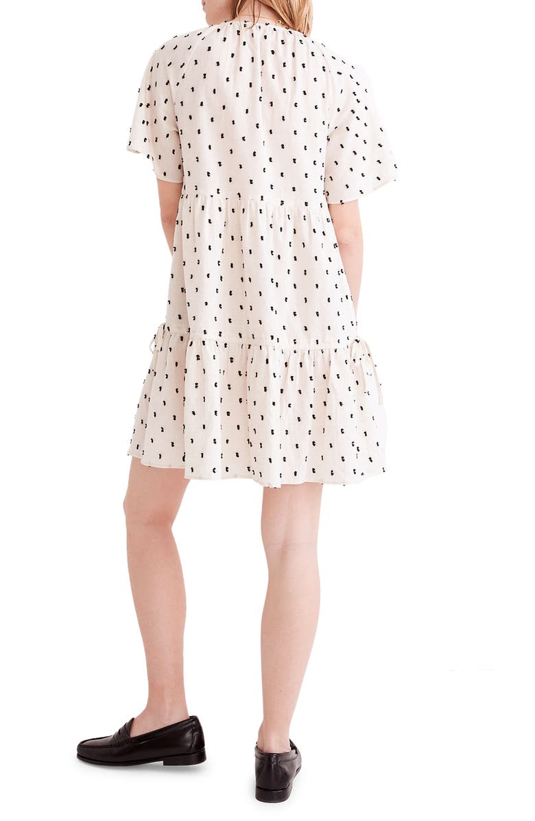 Madewell Lorelei Clip Dot Cotton & Linen Minidress, Alternate, color,