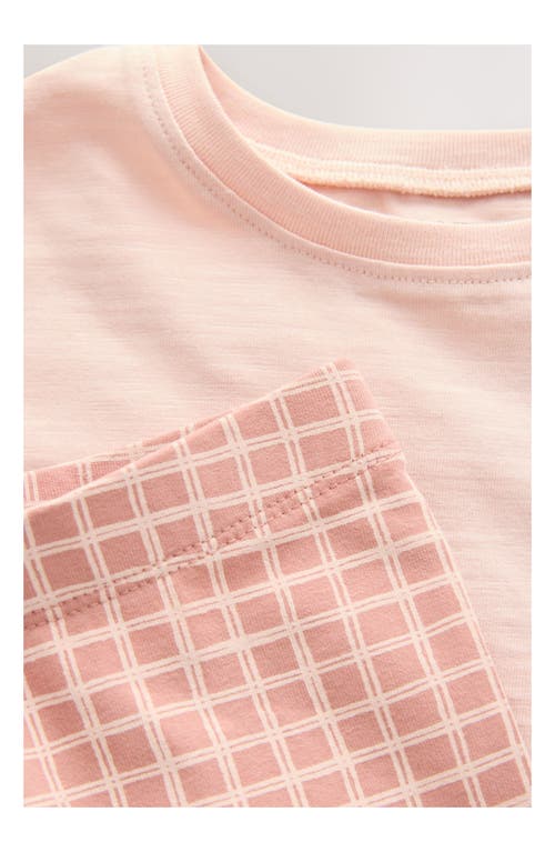 Next Kids' Vegetables Cotton Graphic T-shirt & Check Leggings Set In Pink