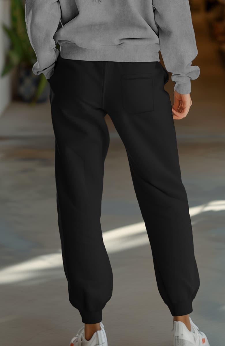 Dalix Womens Heartly Ghost Midweight Fleece Jogger Pant, Alternate, color, Black