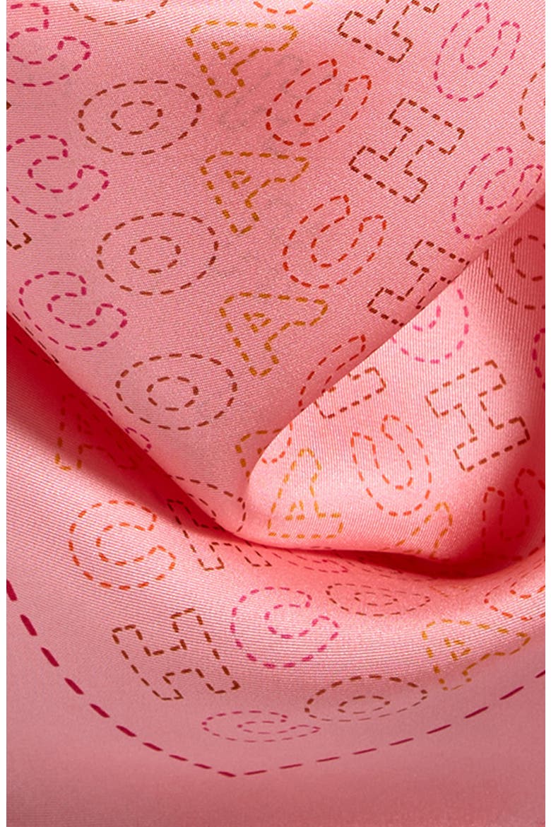 Logo Square Silk Scarf, Alternate, color, PINK/ MULTICOLOR