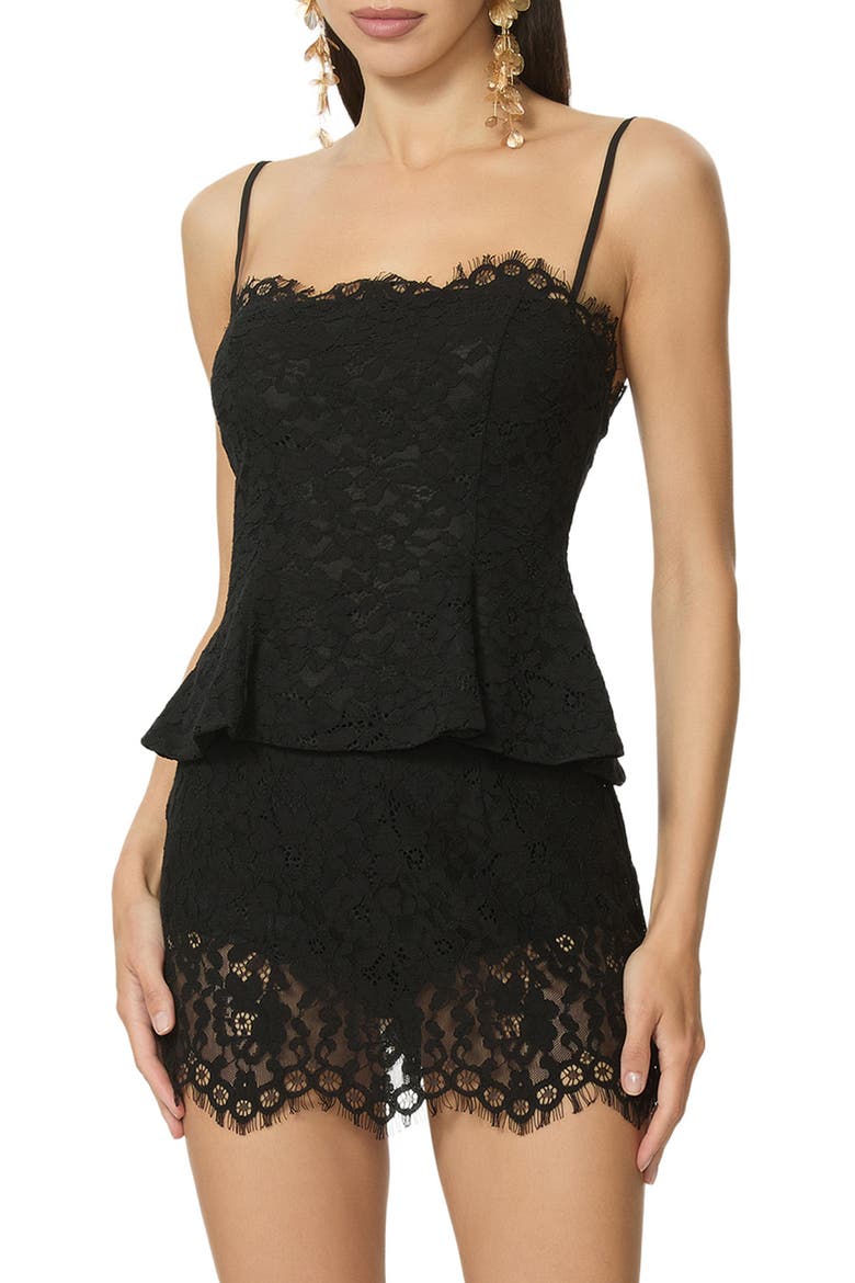 Ari Peplum Lace Camisole, Main, color, NOIR