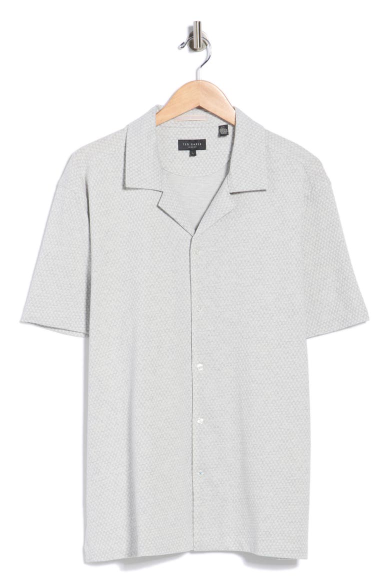 Textured Knit Camp Shirt, Alternate, color, MICRO CHIP