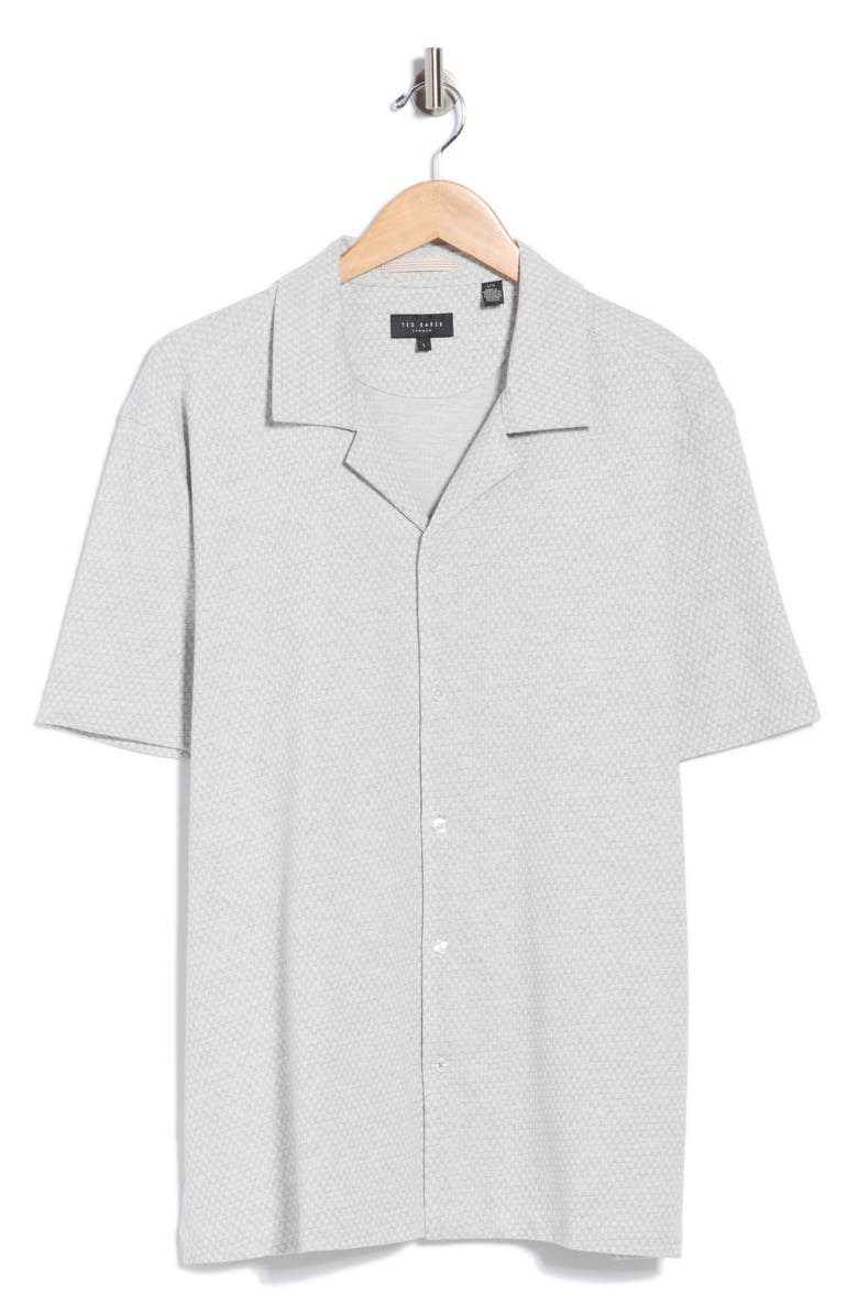 Ted Baker Textured Knit Camp Shirt, Alternate, color,