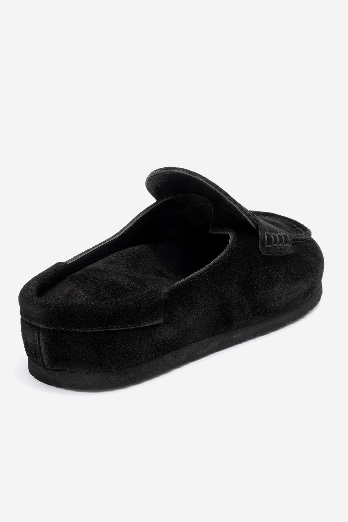 Forever & Always Shoes Priva Leather Slip-On Slipper, Alternate, color, Black Suede