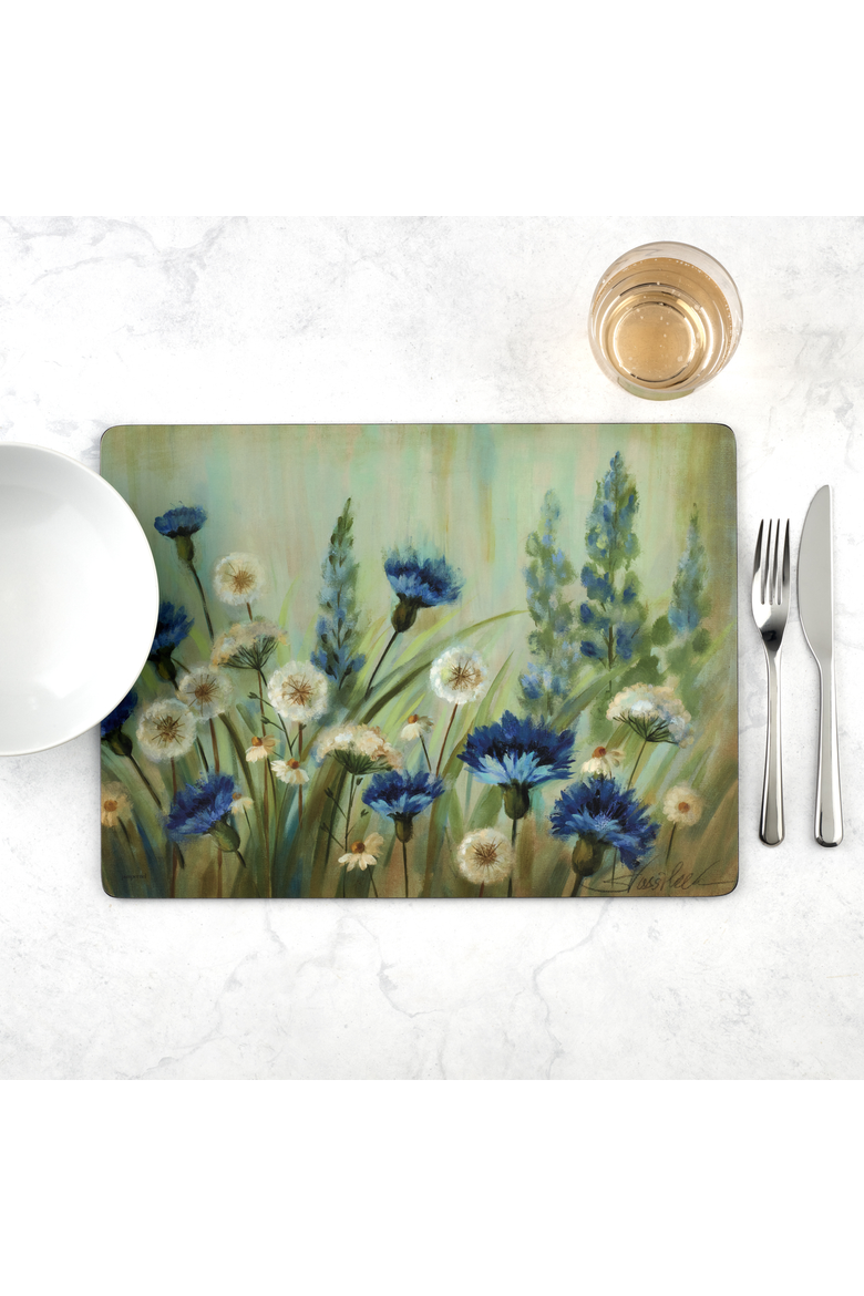 Fleur Des Champs Set of 4 Cork Back Placemats, Alternate, color, Fleur Des Champs