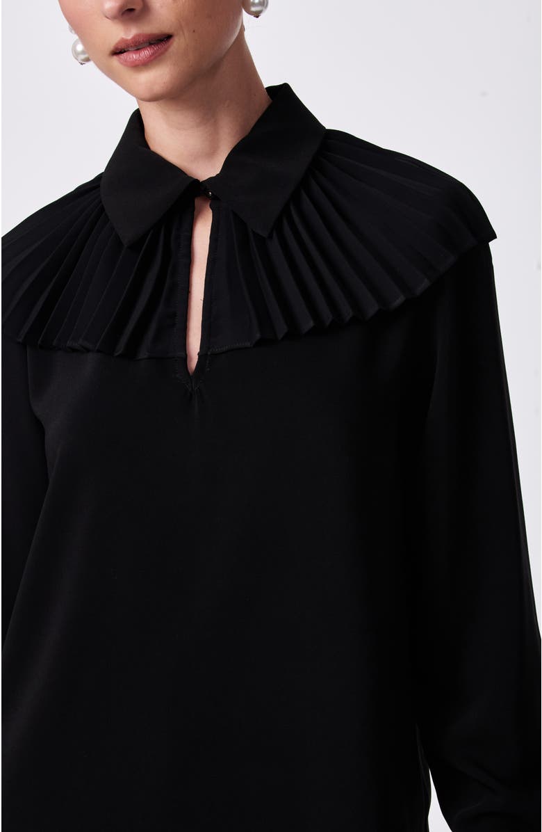 Trina Turk Windmill Pleated Top, Alternate, color, Black