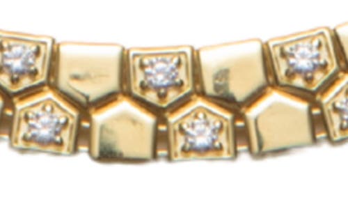 Argento Vivo Sterling Silver Double Row Cubic Zirconia Slider Bracelet In Gold
