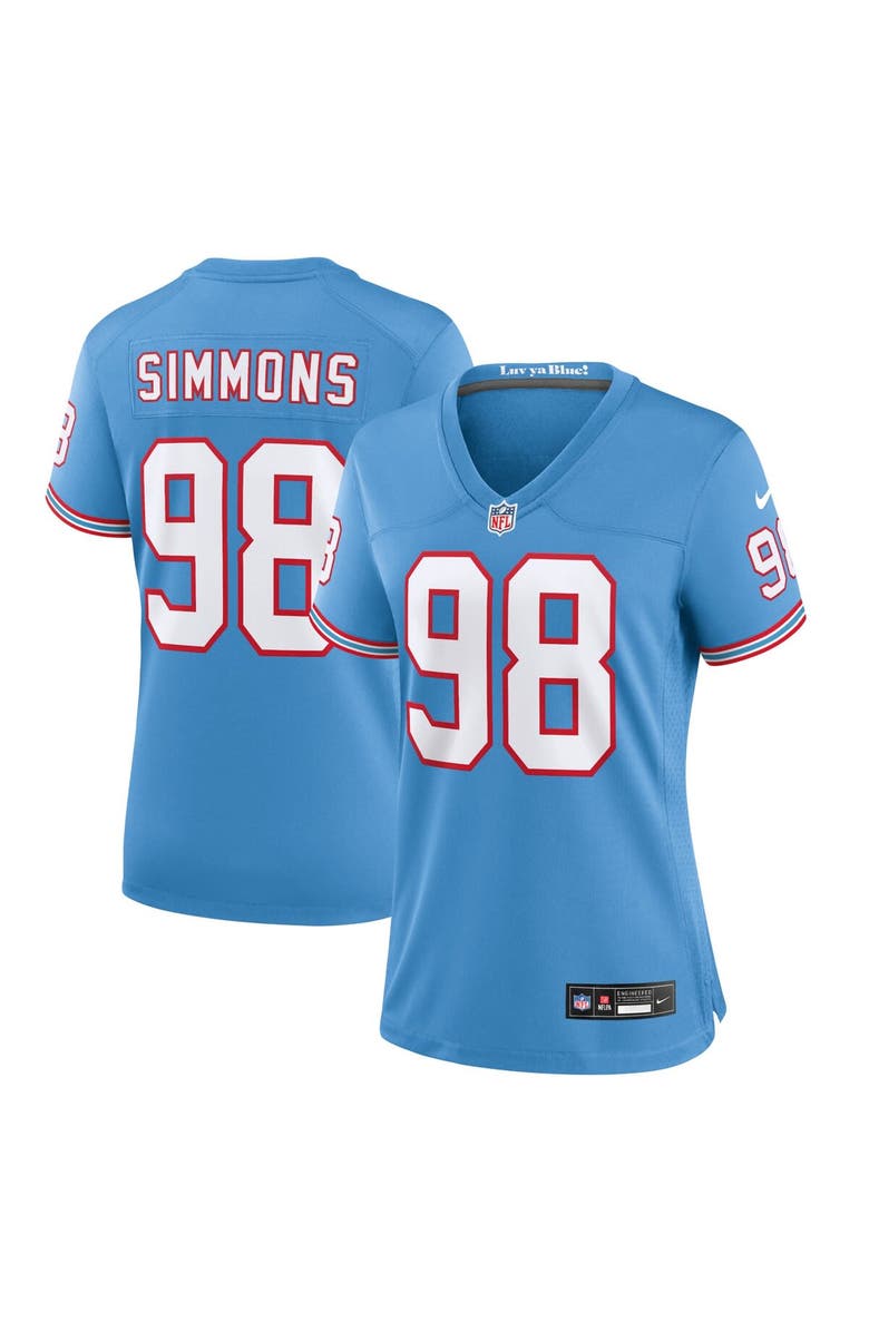 Nike Women's Nike Jeffery Simmons Light Blue Tennessee Titans Player Jersey, Main, color, Light Blue