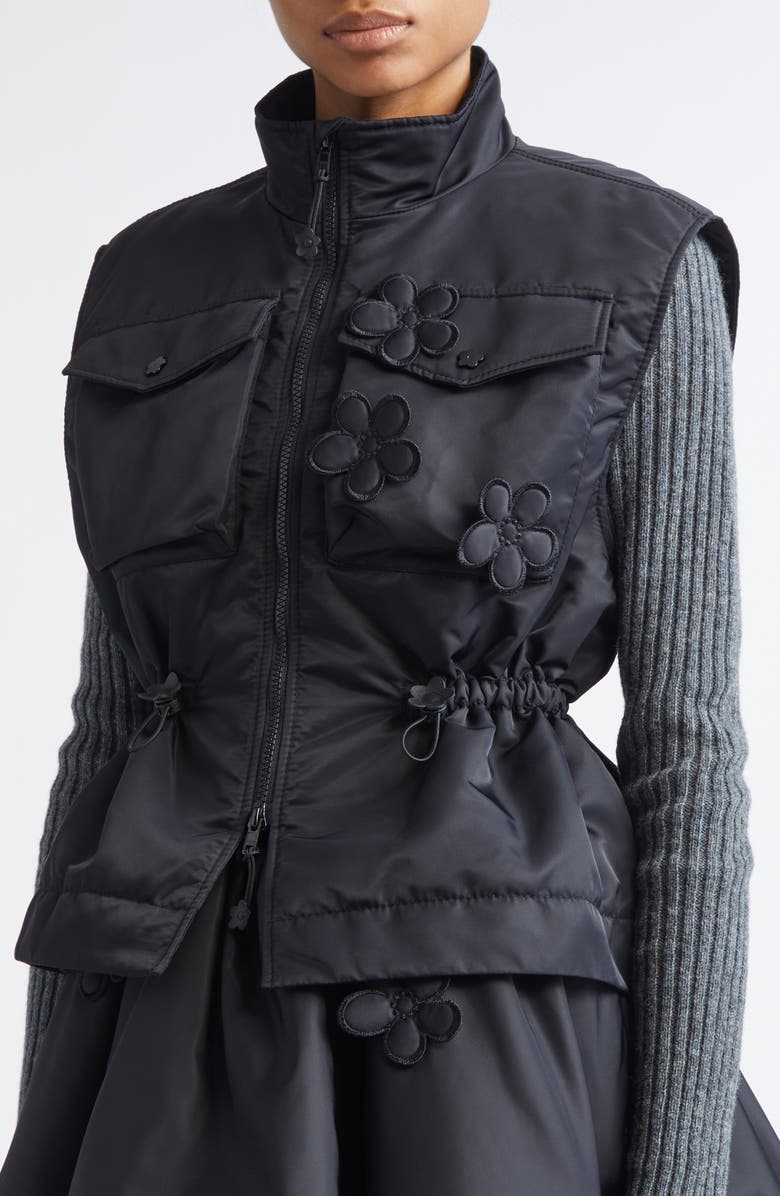 Cecilie Bahnsen Bree Nylon Vest, Alternate, color, Black