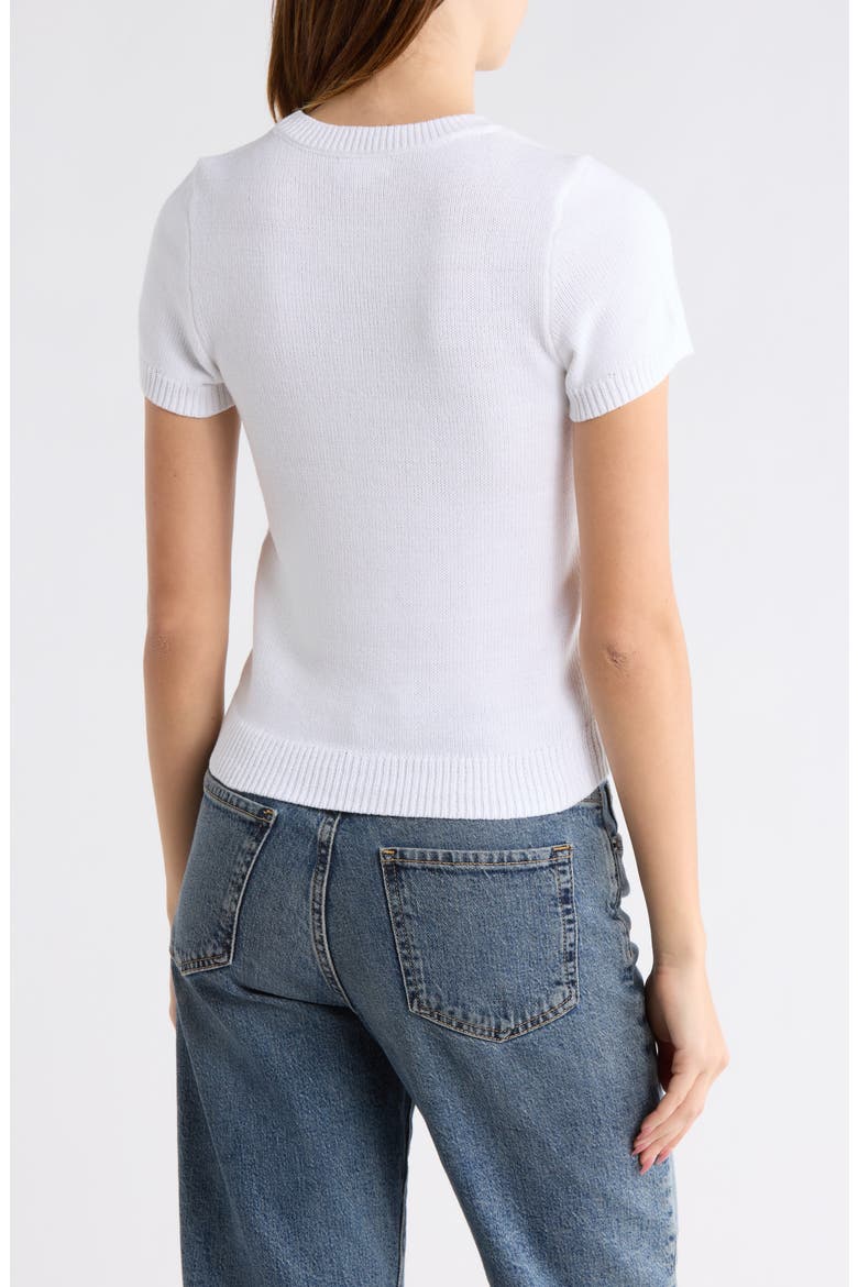 Favorite Short Sleeve Sweater, Alternate, color, WHITE