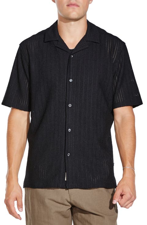 Relaxed Fit Short Sleeve Button-Up Resort Shirt