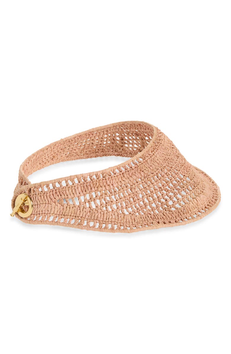 Chloé Summer Banana Crochet Raffia Visor, Alternate, color, Summery Beige