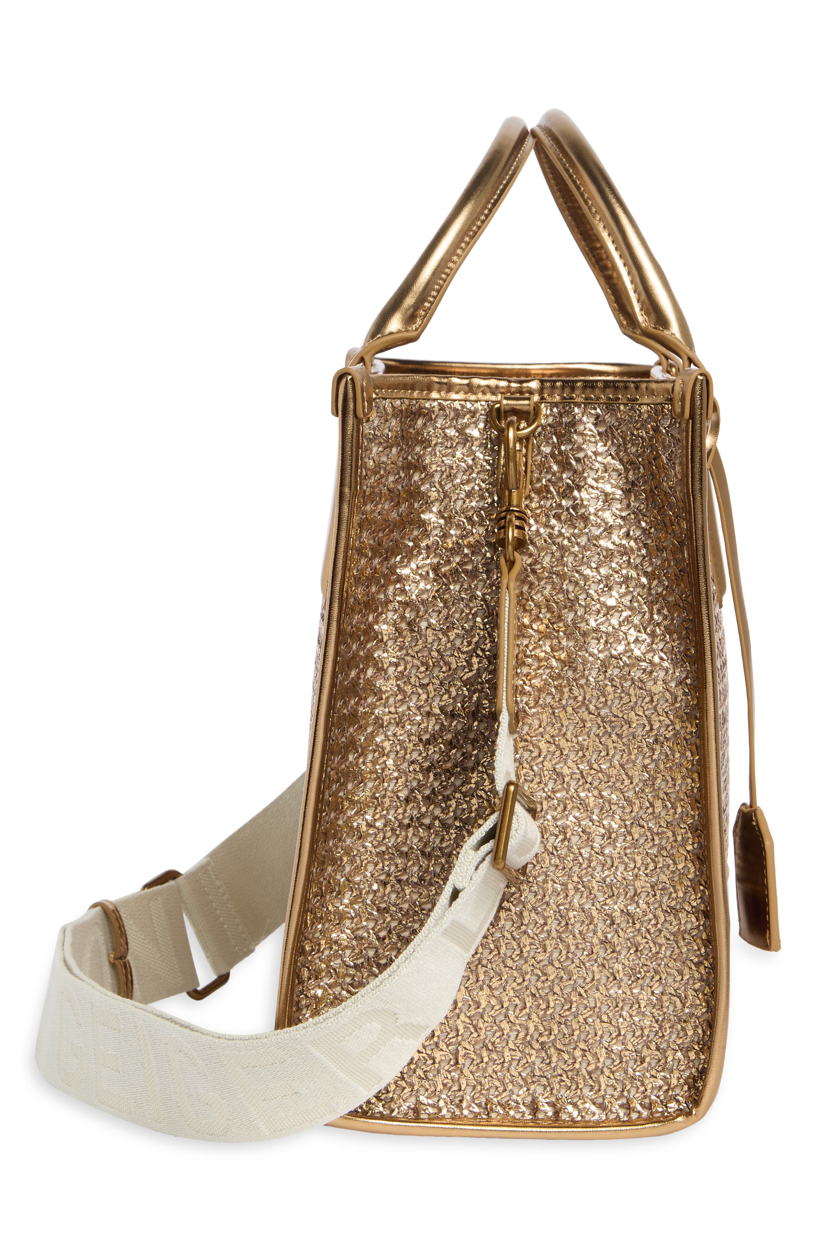 Chiswick Raffia Metallic Tote, Alternate, color, RUST/ COPPER